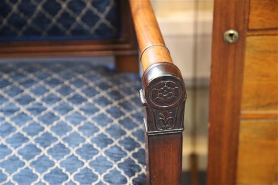 A pair of 19th century French Empire style fauteuils, W. 2ft. H. 3ft 1in.